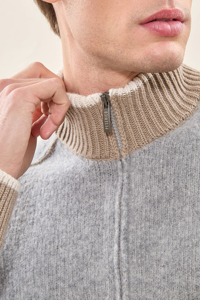 Full-zip merino wool sweater  