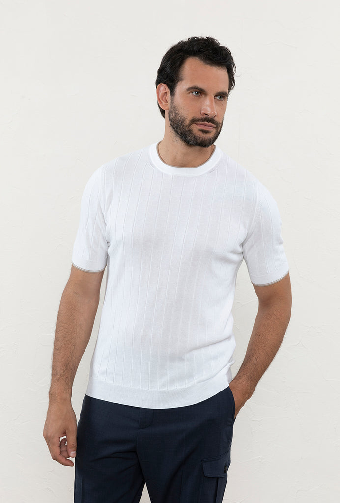 Pure cotton crepe yarn T-shirt  