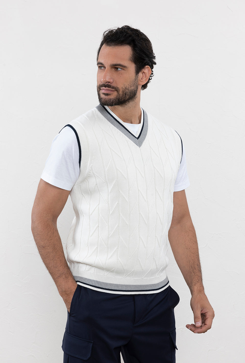 Peserico Gilet in filato di puro cotone extrafine