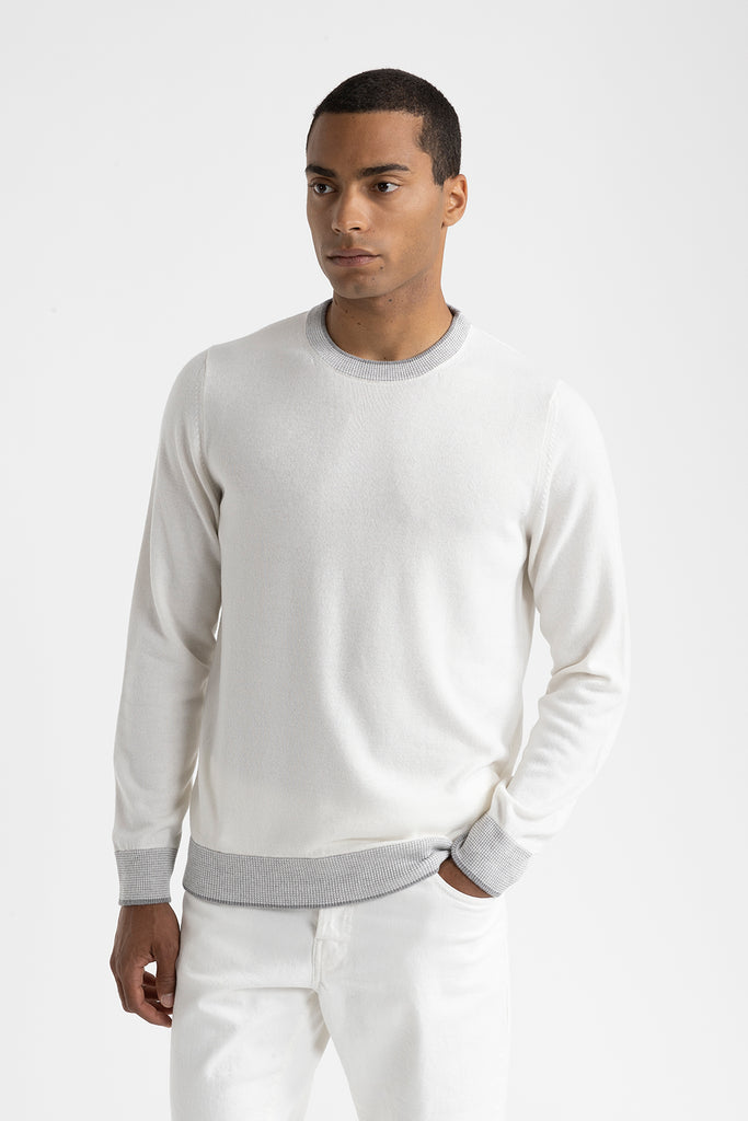 Wool, silk and cashmere crewneck sweater  