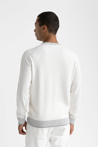 Wool, silk and cashmere crewneck sweater  