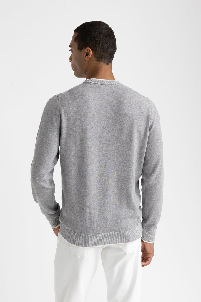 Wool, silk and cashmere crewneck sweater  