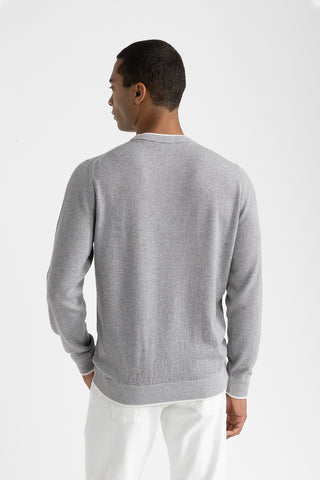 Wool, silk and cashmere crewneck sweater  