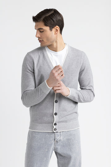 Wool, silk and cashmere cardigan  