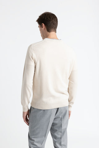 Wool, silk and cashmere V neck sweater  