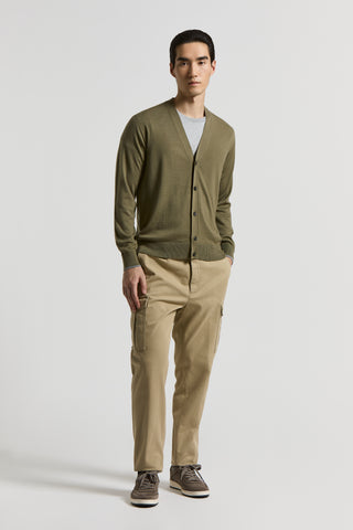 Cotton gabardine cargo chinos