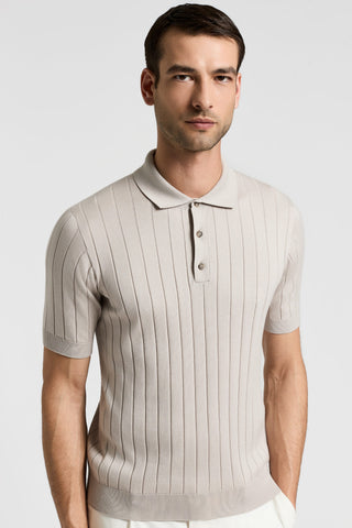 Polo tricot in cotone e seta