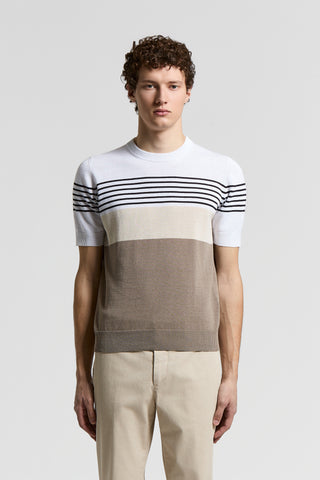 T-shirt in cotone e lino