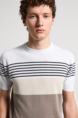 T-shirt in cotone e lino