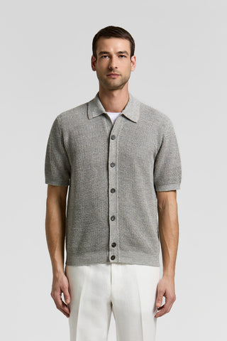 Camicia in mélange di lino e cotone