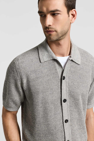 Camicia in mélange di lino e cotone
