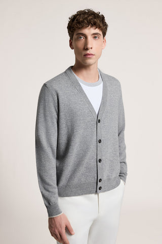 Cardigan in lana merino e cashmere