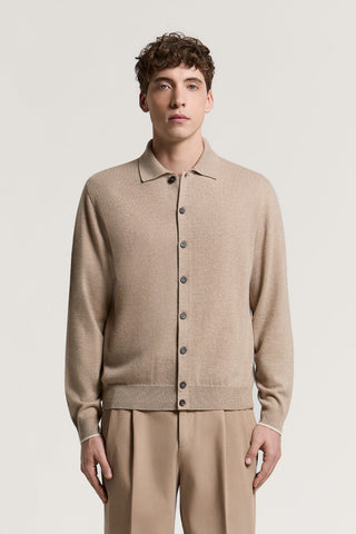 Camicia in lana merino e cashmere