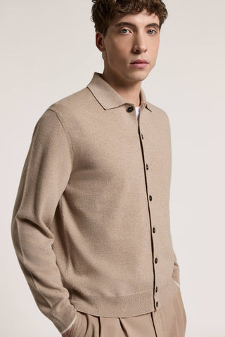 Camicia in lana merino e cashmere