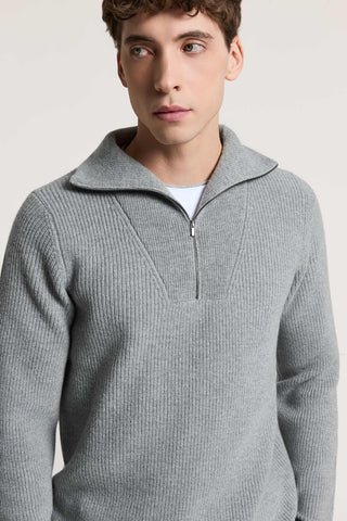 Maglia con zip in lana e cashmere