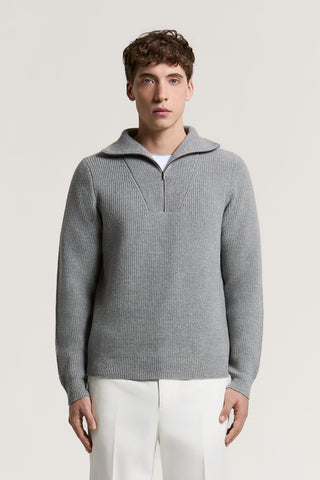 Maglia con zip in lana e cashmere