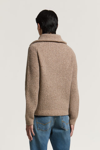 Maglia full-zip in lana e cashmere