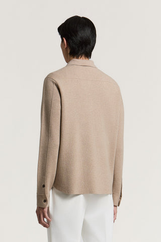 Camicia in lana merino e cashmere