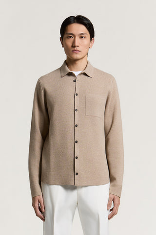 Camicia in lana merino e cashmere