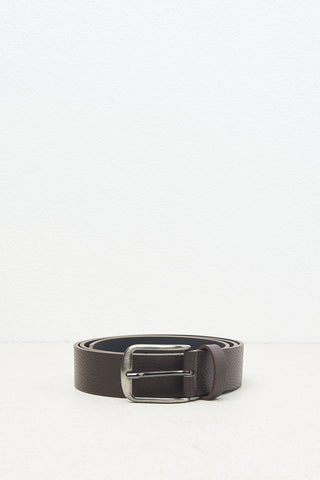 Genuine grained leather belt