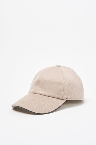 Cappello baseball in feltro di lana e cashmere