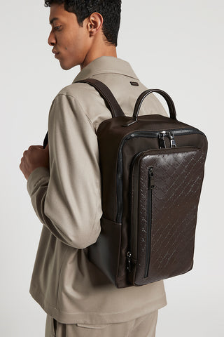 Genuine leather travel backpack