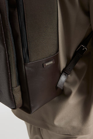 Genuine leather travel backpack