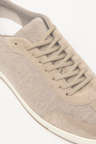 Sneakers in maglia e pelle scamosciata