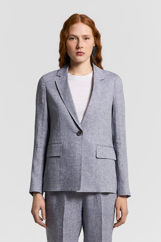 Lightweight pure linen canvas blazer