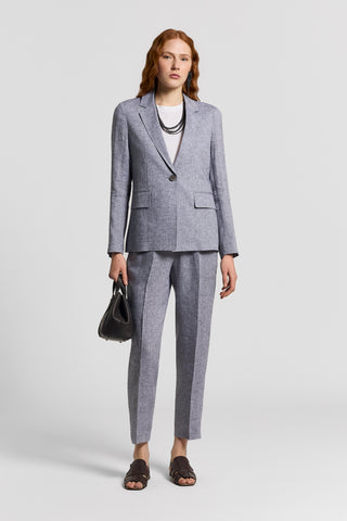 Lightweight pure linen canvas blazer