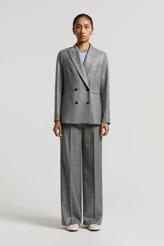 Pinstripe lurex wool flannel blazer