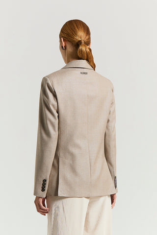 Micro-houndstooth lurex wool blazer