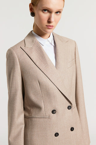 Blazer in lana lurex micro pied de poule