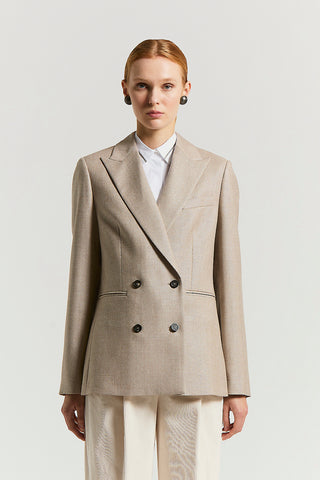 Blazer in lana lurex micro pied de poule