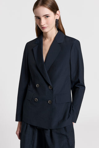 Cotton-blend canvas blazer