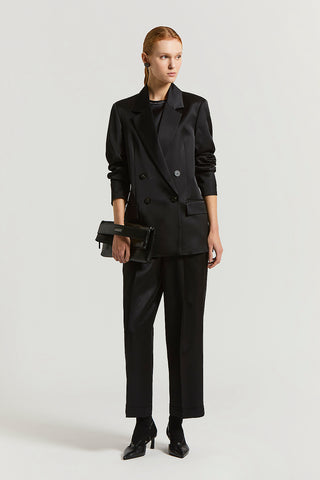 Blazer in raso di lana viscosa