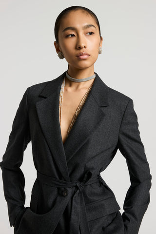 Wool and cashmere flannel blazer