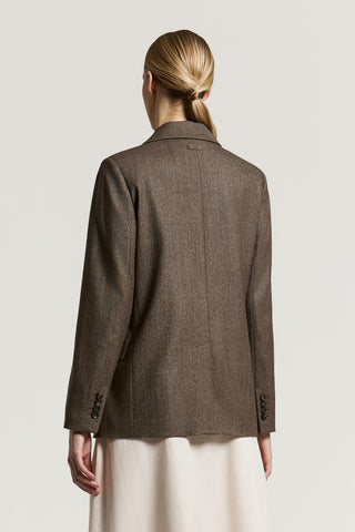 Blazer monopetto in tela di lana jaspé