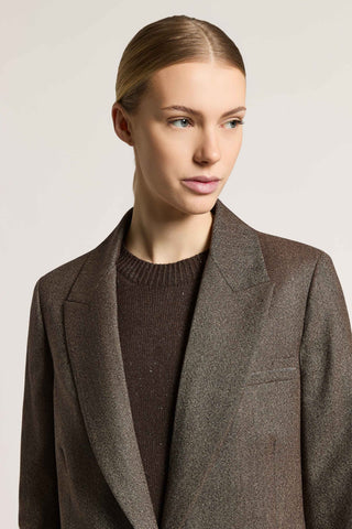 Blazer monopetto in tela di lana jaspé