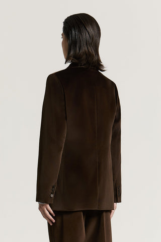 Blazer in velluto di cotone e rever in raso