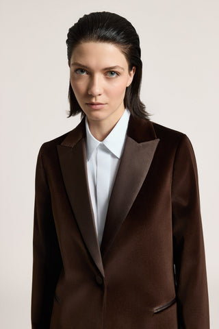 Blazer in velluto di cotone e rever in raso