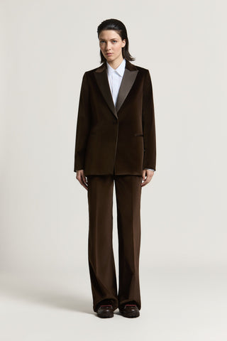 Blazer in velluto di cotone e rever in raso