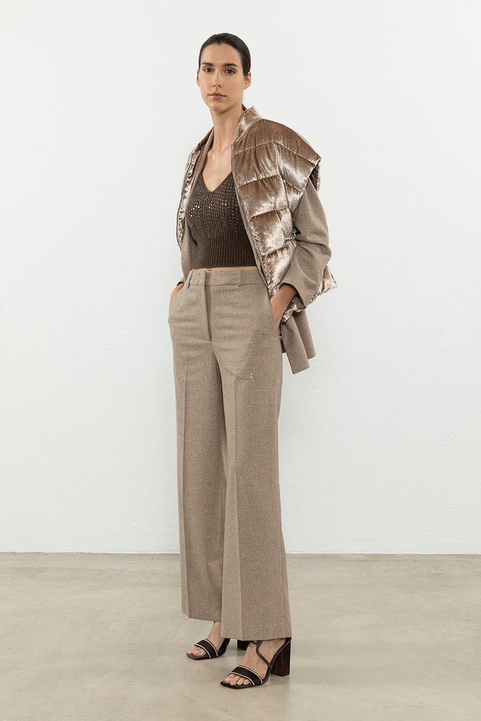 Light flannel palazzo trousers  