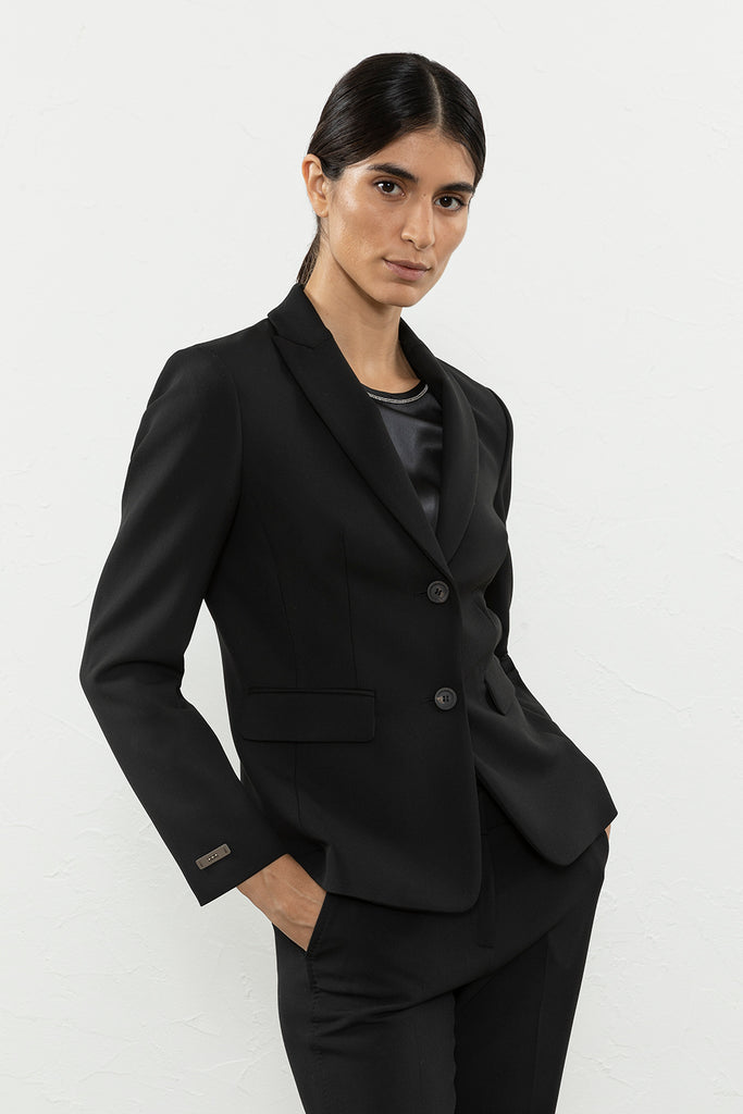 Single-breasted blazer in double-cloth canvas  