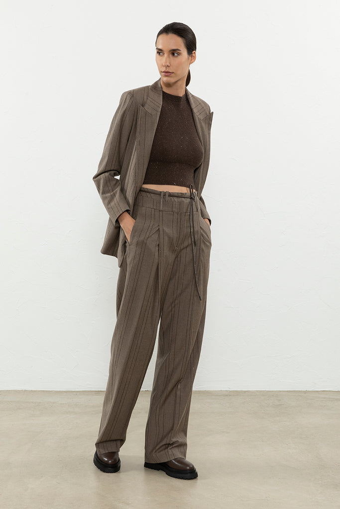 Top in wool, silk, cashmere and lurex  