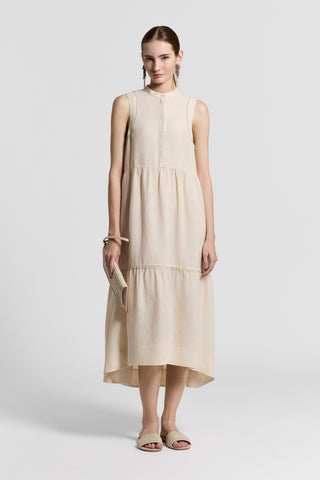 Lightweight pure linen canvas dress