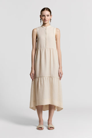Lightweight pure linen canvas dress