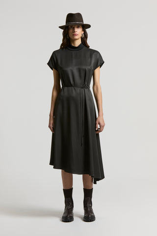 Fluid viscose twill and tricot dress