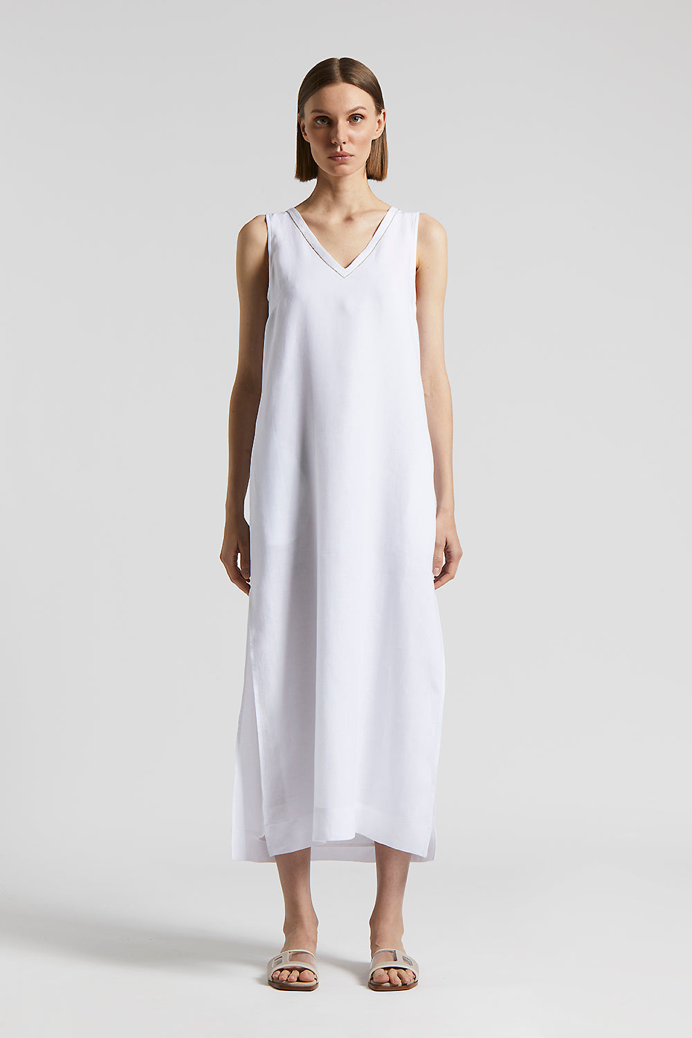 ワンピース PLAIN ABITO CHEMISIER LINO LUNGO CON SPACCHI Abito lungo in lino | Peserico