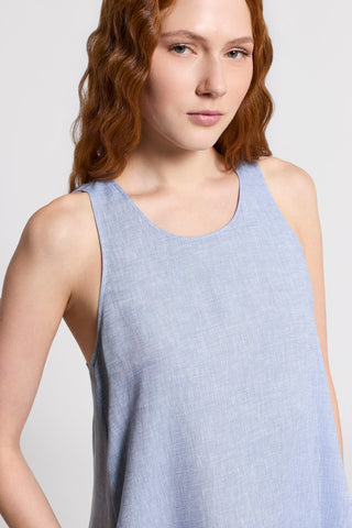 Lightweight pure linen canvas dress